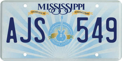 MS license plate AJS549