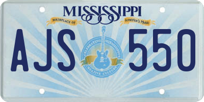 MS license plate AJS550