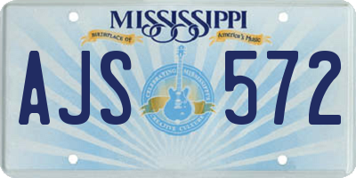 MS license plate AJS572
