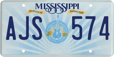 MS license plate AJS574