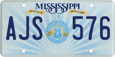 MS license plate AJS576