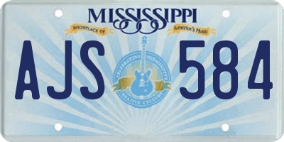 MS license plate AJS584