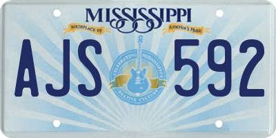 MS license plate AJS592