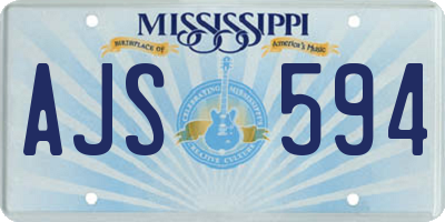 MS license plate AJS594