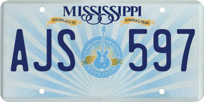 MS license plate AJS597