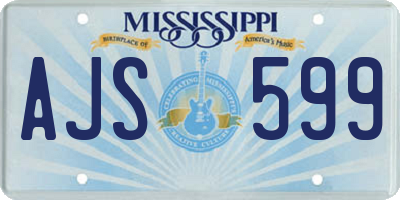 MS license plate AJS599