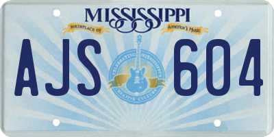 MS license plate AJS604