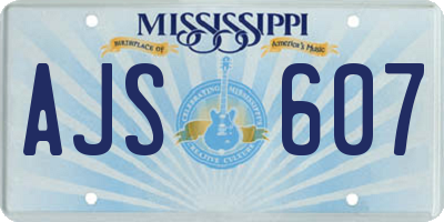 MS license plate AJS607