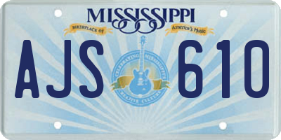 MS license plate AJS610