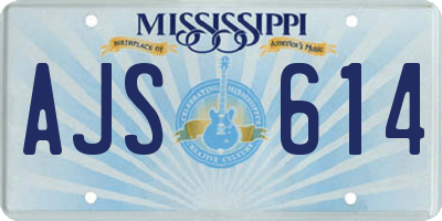 MS license plate AJS614