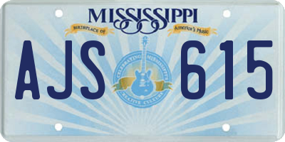 MS license plate AJS615