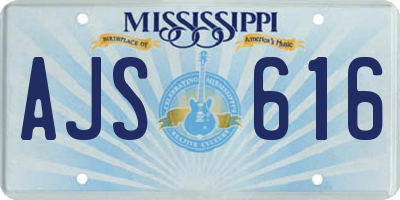 MS license plate AJS616