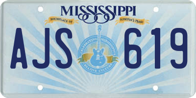 MS license plate AJS619