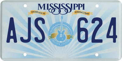 MS license plate AJS624