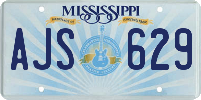 MS license plate AJS629