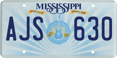 MS license plate AJS630