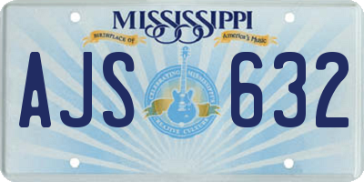 MS license plate AJS632
