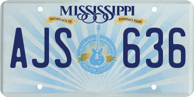 MS license plate AJS636