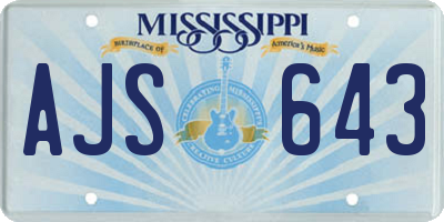 MS license plate AJS643