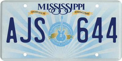 MS license plate AJS644