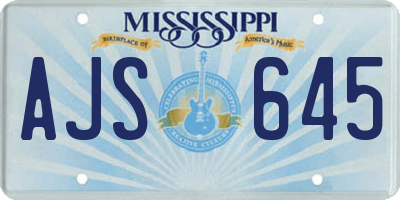 MS license plate AJS645