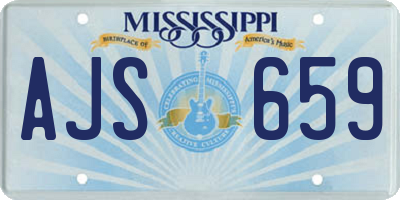 MS license plate AJS659