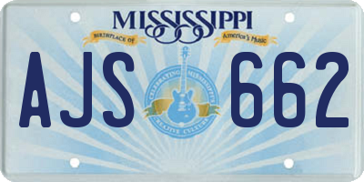 MS license plate AJS662