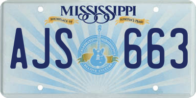 MS license plate AJS663