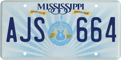 MS license plate AJS664