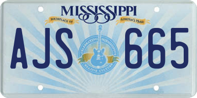 MS license plate AJS665