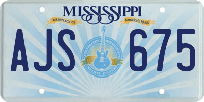 MS license plate AJS675