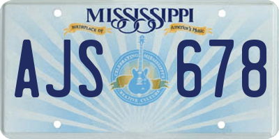 MS license plate AJS678