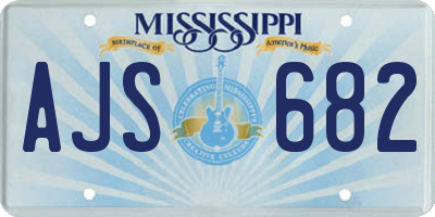 MS license plate AJS682
