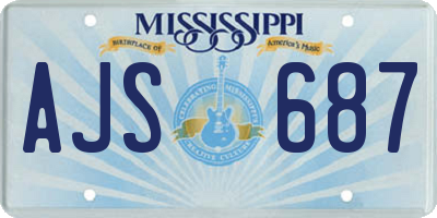 MS license plate AJS687
