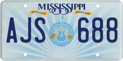 MS license plate AJS688