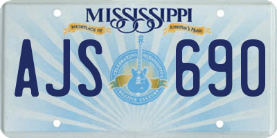 MS license plate AJS690