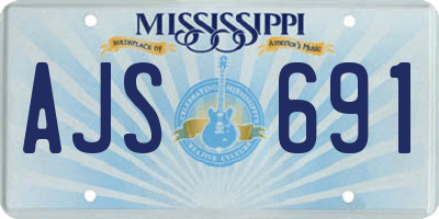 MS license plate AJS691