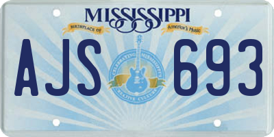 MS license plate AJS693