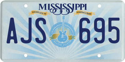 MS license plate AJS695