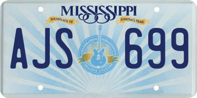 MS license plate AJS699