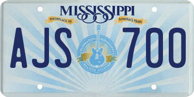 MS license plate AJS700