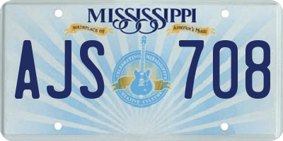 MS license plate AJS708