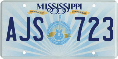 MS license plate AJS723