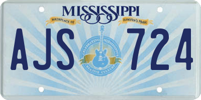 MS license plate AJS724