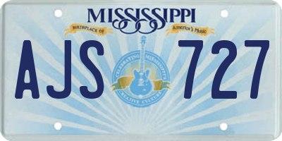 MS license plate AJS727