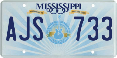 MS license plate AJS733