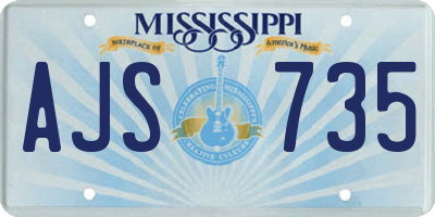 MS license plate AJS735