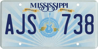 MS license plate AJS738