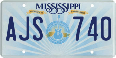 MS license plate AJS740