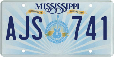 MS license plate AJS741